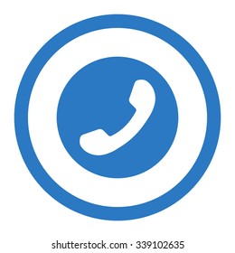 Phone Number vector icon. Style is flat rounded symbol, smooth blue color, rounded angles, white background.