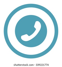Phone Number vector icon. Style is flat rounded symbol, cyan color, rounded angles, white background.