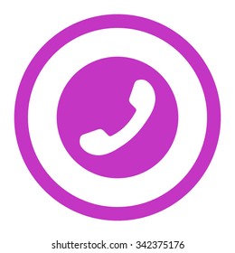 Phone Number vector icon. Style is flat rounded symbol, violet color, rounded angles, white background.