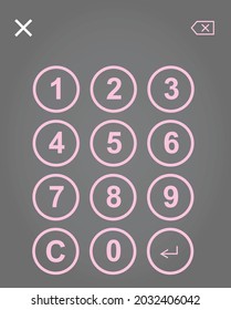 Phone numpad app. vector illustration