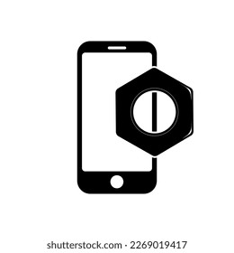Telefon mit Nuss-Symbol für App und Web