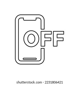 Icono de apagado del teléfono. Desactivó el símbolo gadget moderno, simple, vector, icono para el diseño de sitios web, aplicación móvil, ui. Ilustración vectorial