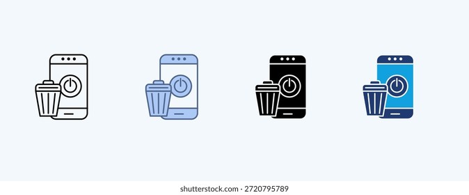 Teléfono apagado Icono múltiple Ilustración Vector