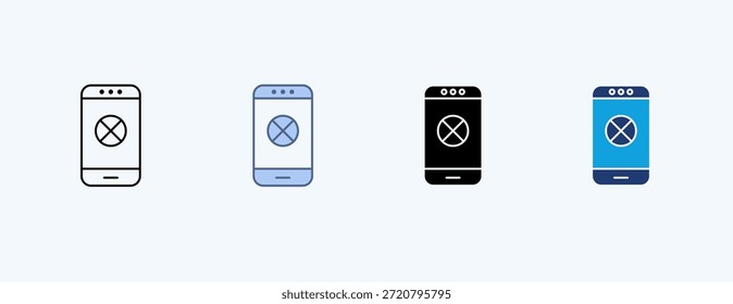 Teléfono apagado Icono múltiple Ilustración Vector