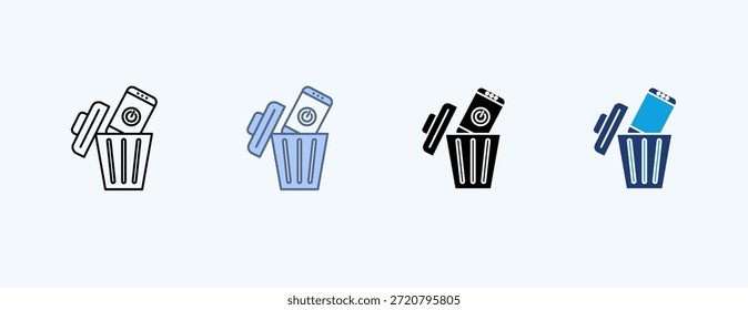 Teléfono apagado Icono múltiple Ilustración Vector