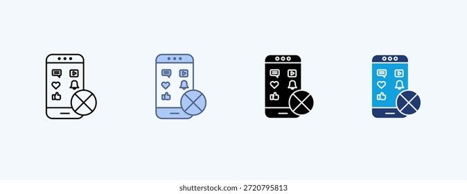 Teléfono apagado Icono múltiple Ilustración Vector