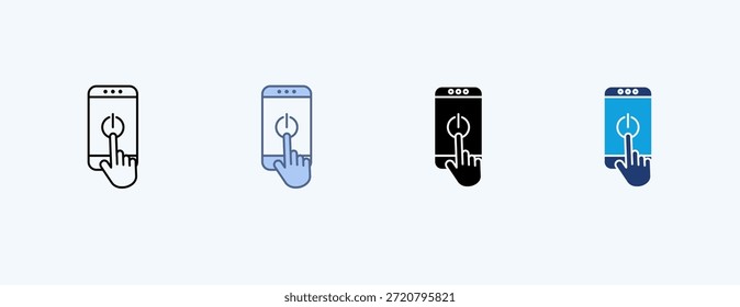 Teléfono apagado Icono múltiple Ilustración Vector