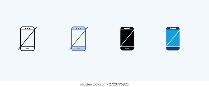 Teléfono apagado Icono múltiple Ilustración Vector