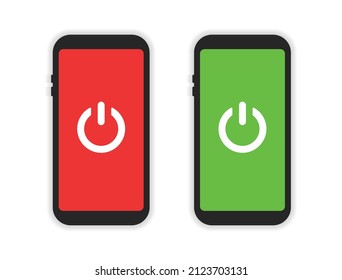 Phone off and on button icon isolated on white background.