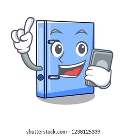 With phone office binder with on metal cartoon