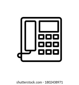 Icono de elemento de oficina telefónica. Línea simple, contorno de elementos vectoriales de iconos de accesorios de gabinete para ui y ux, sitio web o aplicación móvil
