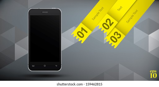 Phone on abstract background.