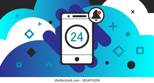 Phone on an abstract background.
confirmation in mobile app vector illustration. 