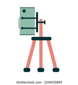 phone on a tripod in flat style. video and photo shooting on the phone. vector illustration isolated on white background