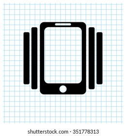 Phone On Vibration - black vector icon