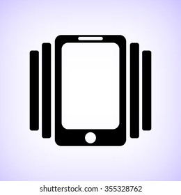 Phone On Vibration -  black vector icon