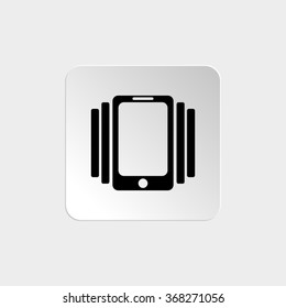 Phone On Vibration  - black vector icon