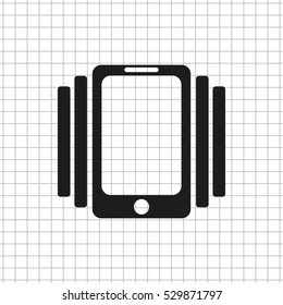 Phone On Vibration  - black vector icon