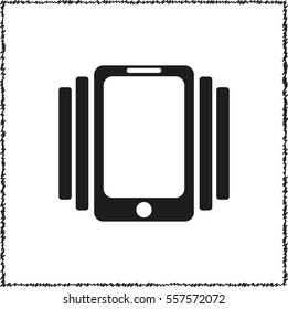 Phone On Vibration  - black vector icon