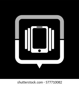 Phone On Vibration  - black vector icon