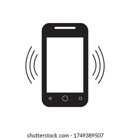 Phone on vibration mode sign with white background. A creative vector illustration with eps10.