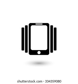 Phone On Vibration -  vector icon