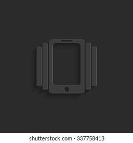 Phone On Vibration - vector icon