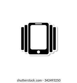 Phone On Vibration - vector icon with shadow