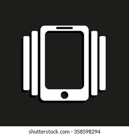 Phone On Vibration -  vector icon with shadow