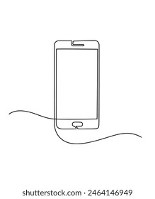 Phone One Line Art Illustration Victor Art Stockfoto.eps