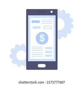 Phone online banking. Vector illustration