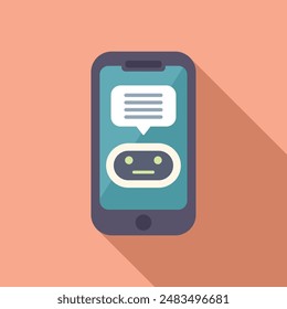 Phone Online-Bot-Chat-Support-Symbol flache Vektorgrafik. Rede zur Unterstützung. Agent-Netzwerk