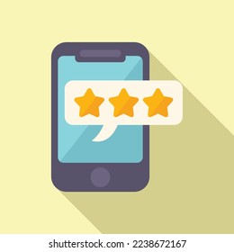 Phone online feedback icon flat vector. Media internet. Social strategy