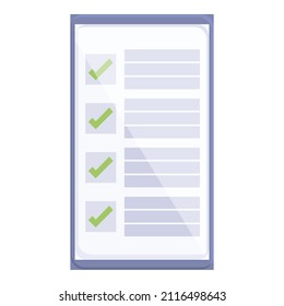 Phone online test icon cartoon vector. Computer form. School quiz