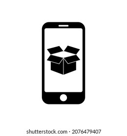 Telefon mit offenem Kästchen Symbol für App und Web