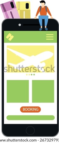 A phone with an open link to book air tickets