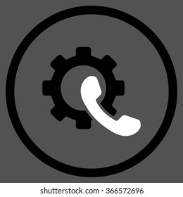 Phone Options vector icon. Style is flat circled symbol, color, rounded angles, white background.