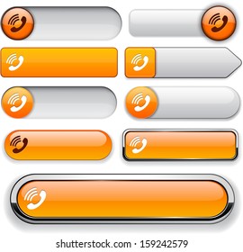 Phone orange design elements for website or app. Vector eps10. 