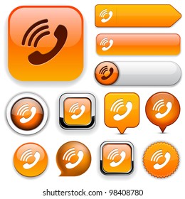 Phone orange design elements for website or app. Vector eps10.