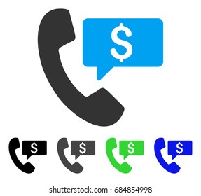 Phone Order flat vector illustration. Colored phone order gray, black, blue, green icon versions. Flat icon style for web design.