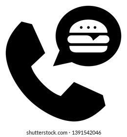 Phone Order Food Delivery Vector Icon