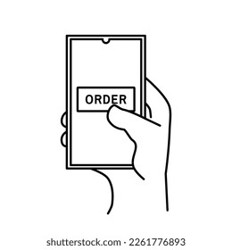 Phone Order Icon Outline Vector Illustration