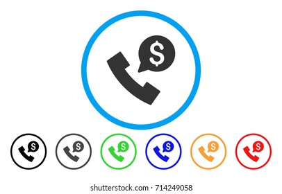 Phone Order icon. Vector illustration style is a flat iconic phone order gray rounded symbol inside light blue circle with black, gray, green, blue, red, orange color versions.
