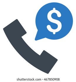 Phone Order icon. Vector style is bicolor flat iconic symbol with rounded angles, smooth blue colors, white background.