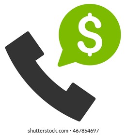 Phone Order icon. Vector style is bicolor flat iconic symbol with rounded angles, eco green and gray colors, white background.