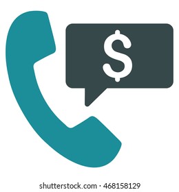 Phone Order icon. Vector style is bicolor flat iconic symbol with rounded angles, soft blue colors, white background.