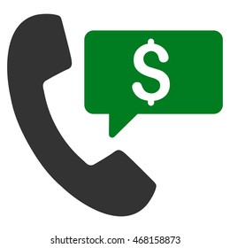Phone Order icon. Vector style is bicolor flat iconic symbol with rounded angles, green and gray colors, white background.