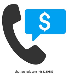 Phone Order icon. Vector style is bicolor flat iconic symbol with rounded angles, blue and gray colors, white background.