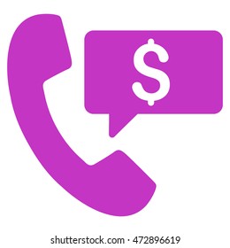Phone Order icon. Vector style is flat iconic symbol with rounded angles, violet color, white background.