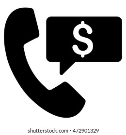 Phone Order icon. Vector style is flat iconic symbol with rounded angles, black color, white background.